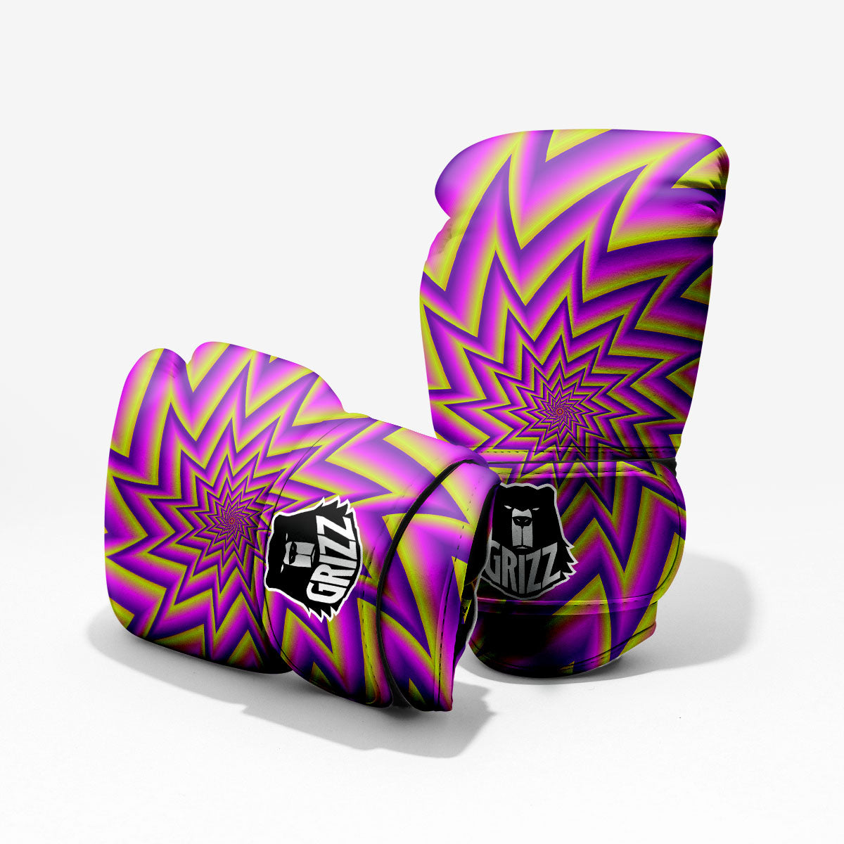 Moving Optical Yellow Hive Illusion Boxing Gloves