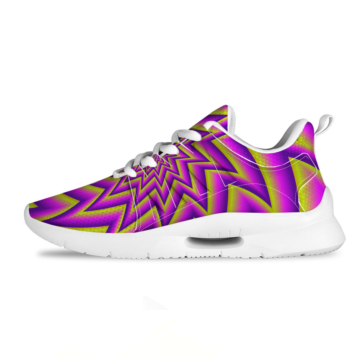 Moving Optical Yellow Twisted Illusion Tennis Shoes-grizzshop