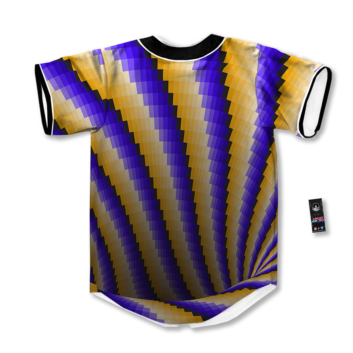 Moving Optical Yellow Vortex Illusion Baseball Jersey-grizzshop