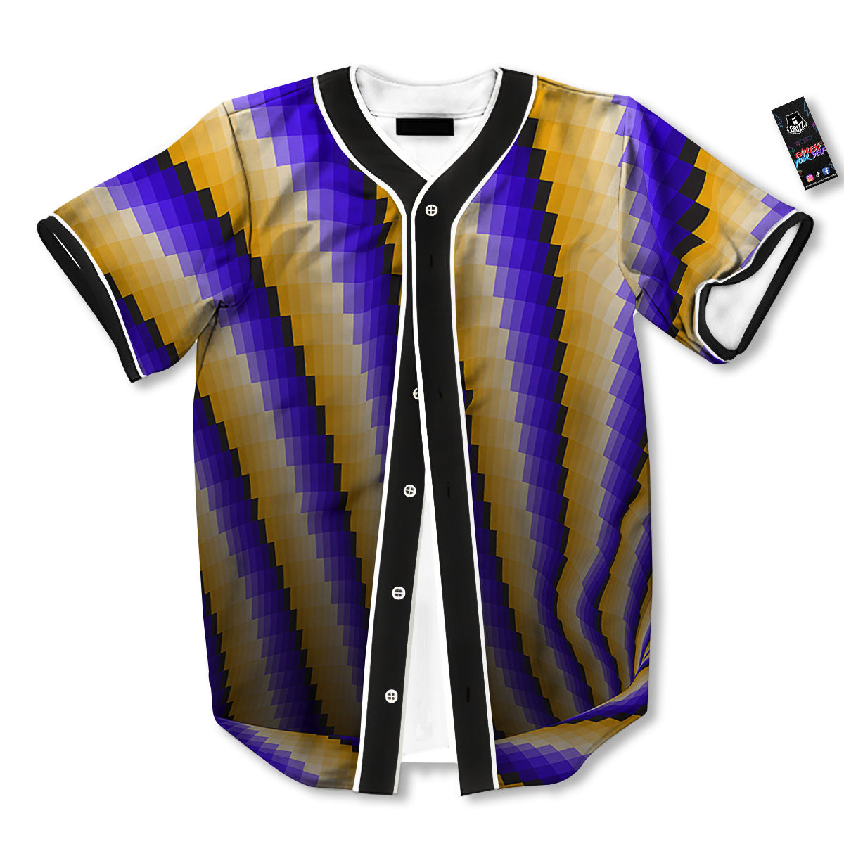 Moving Optical Yellow Vortex Illusion Baseball Jersey-grizzshop