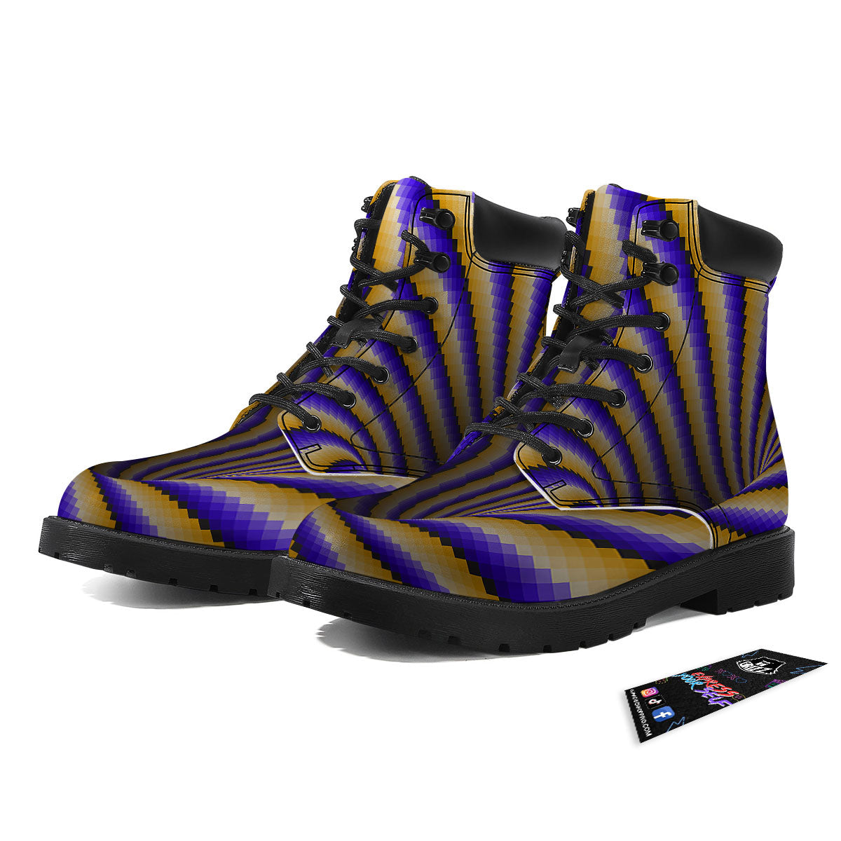 Moving Optical Yellow Vortex Illusion Boots-grizzshop