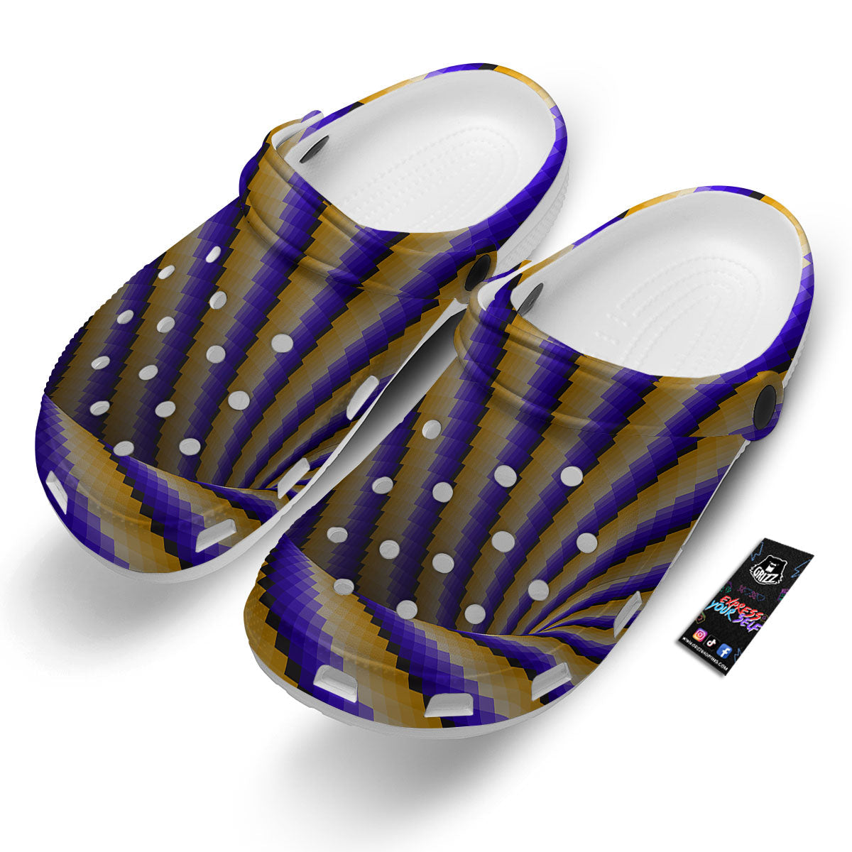 Moving Optical Yellow Vortex Illusion Clog-grizzshop