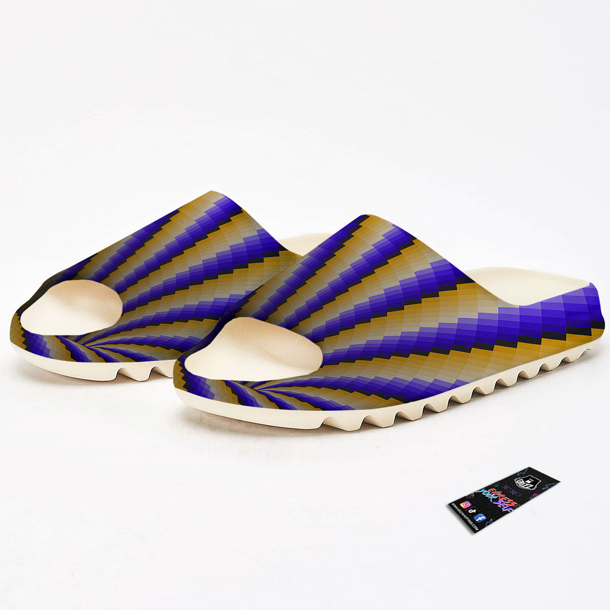 Moving Optical Yellow Vortex Illusion Sandals-grizzshop