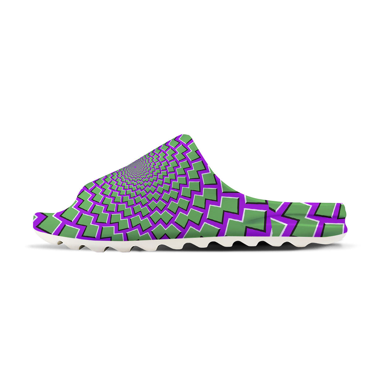 Moving Optical Illusion Green Shapes Sandals-grizzshop