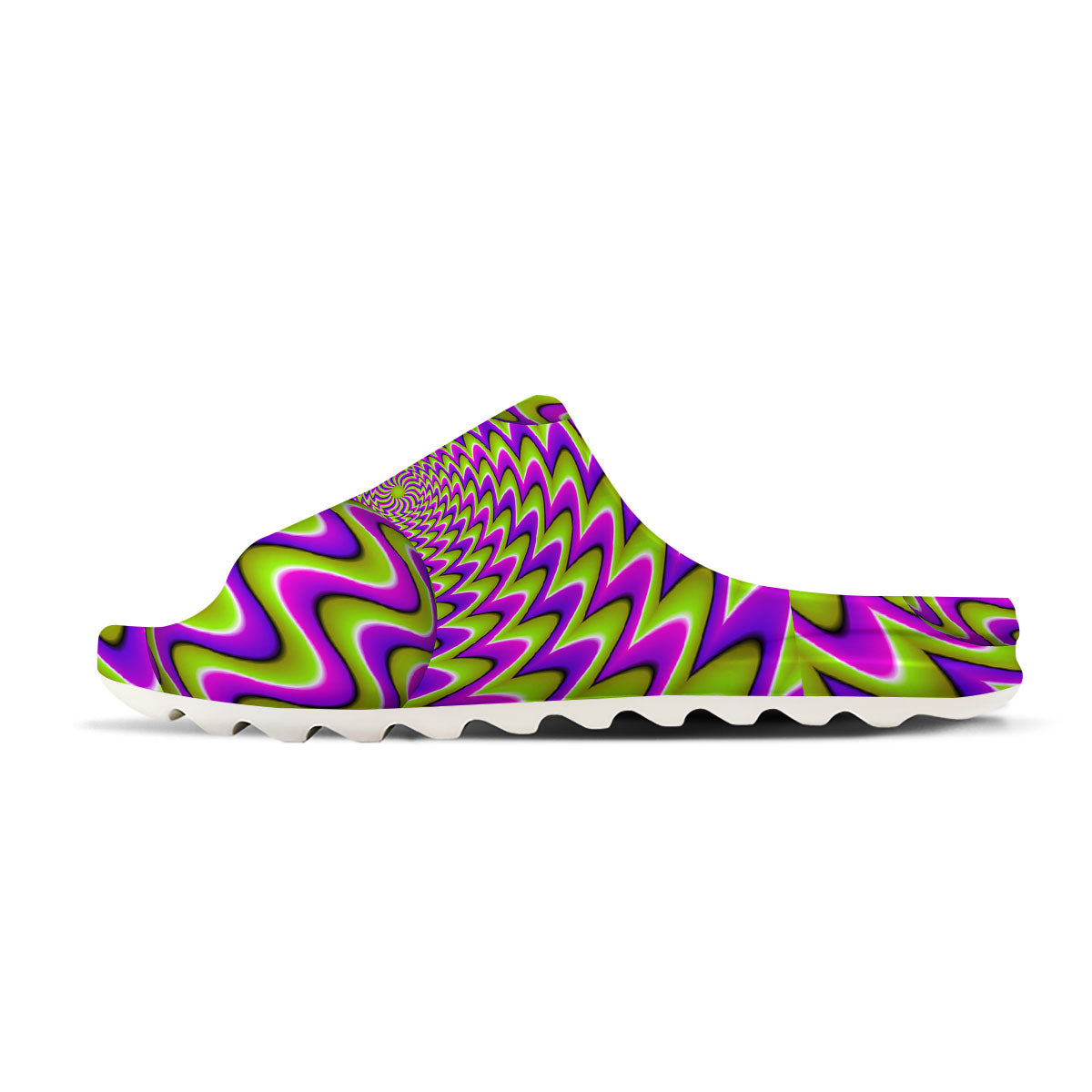 Moving Optical Illusion Green Twisted Sandals-grizzshop