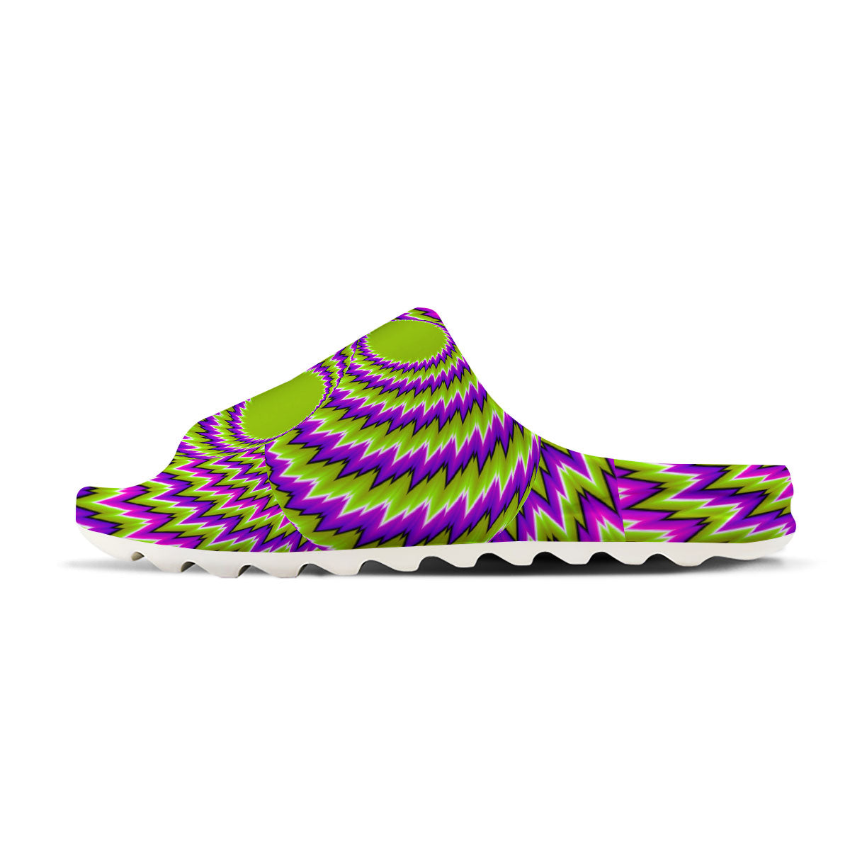 Moving Optical Illusion Green Vortex Sandals-grizzshop