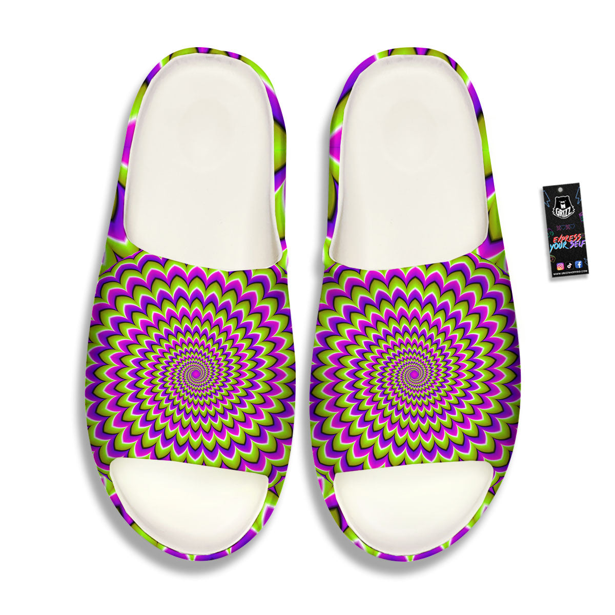 Moving Optical Illusion Spiky Spiral Sandals-grizzshop