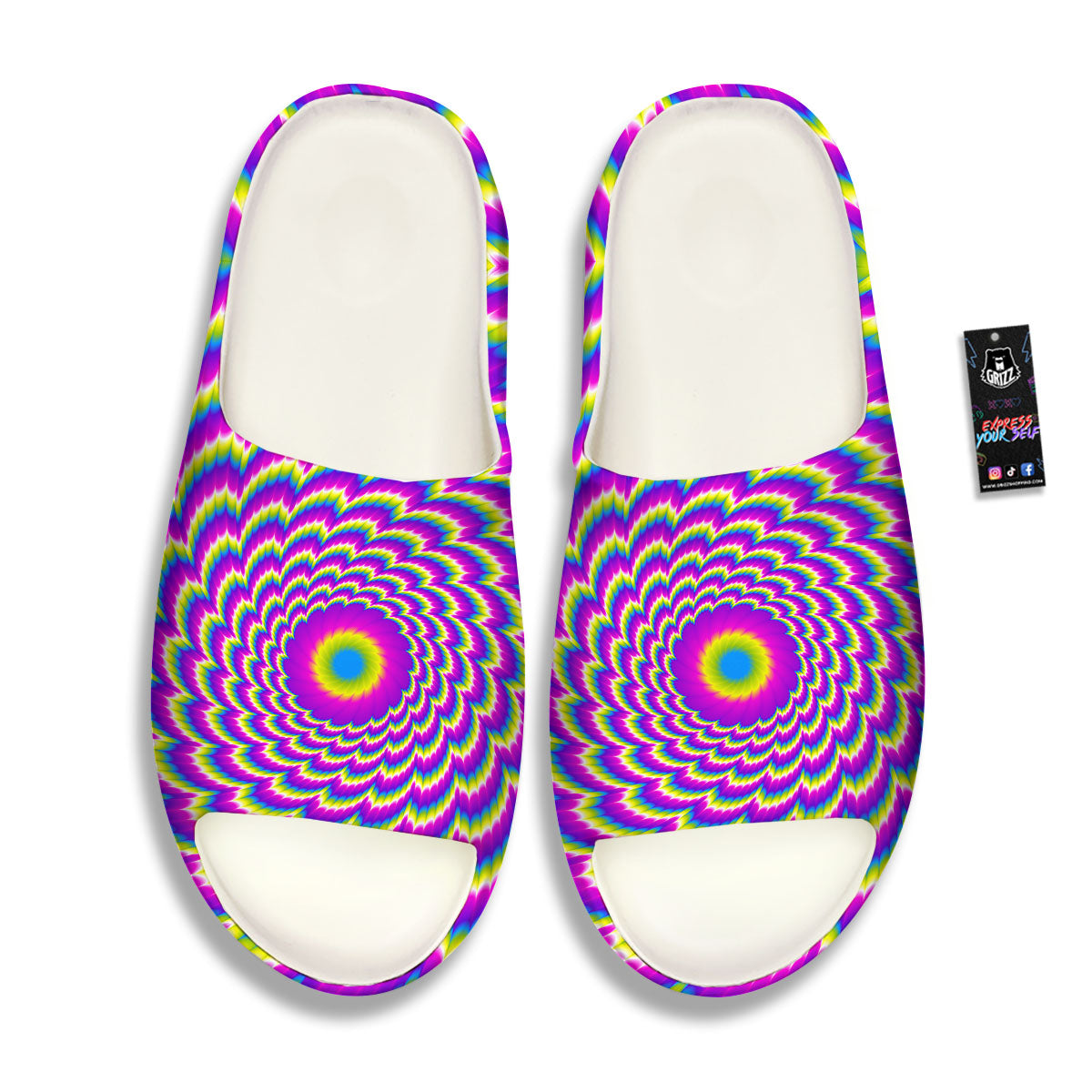Moving Optical Illusion Spiral Colors Sandals-grizzshop