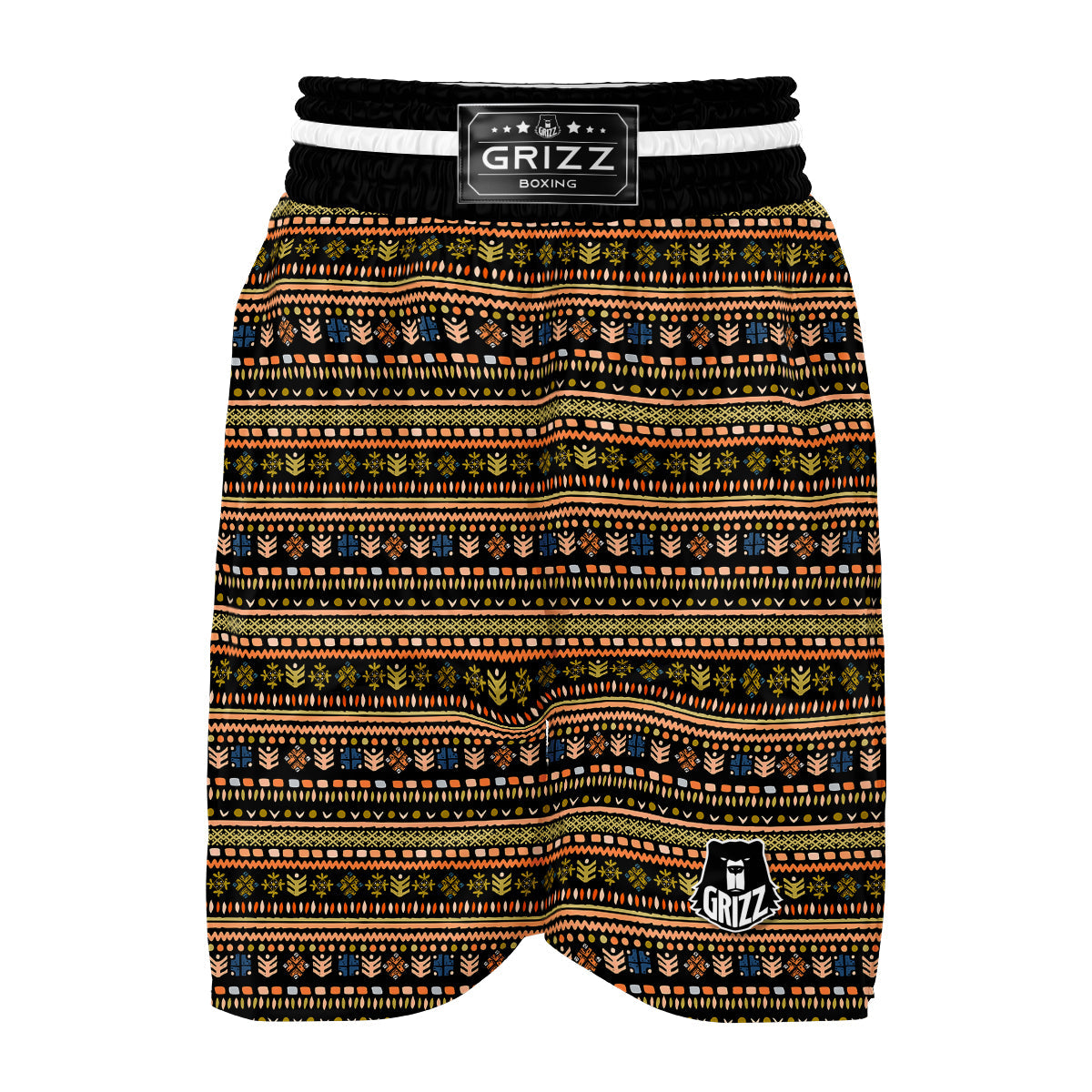 Mudcloth Ethnic Vintage Print Pattern Boxing Shorts-grizzshop