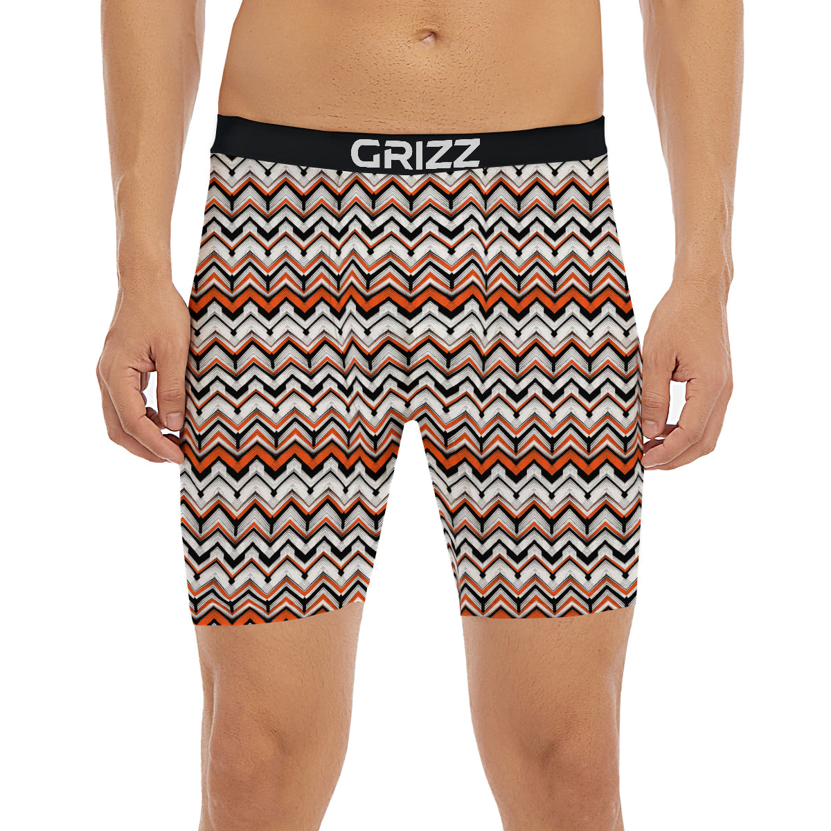 Multicolor Hand Drawn Zigzag Print Boxer Briefs-grizzshop