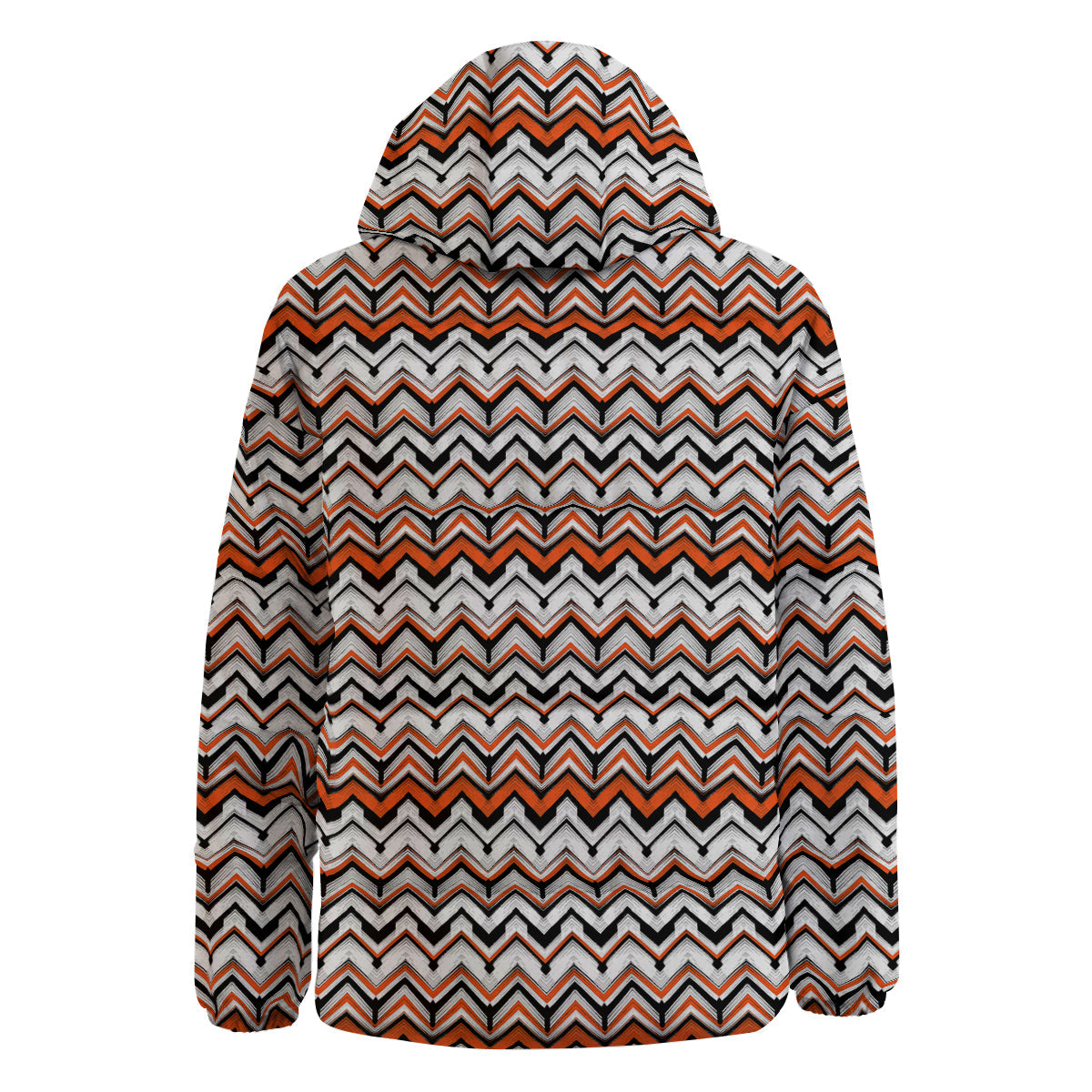 Multicolor Hand Drawn Zigzag Print Down Jacket-grizzshop