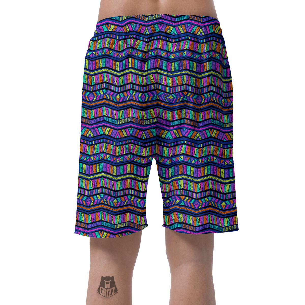 Multicolor Indian Aztec Doodle Elements Abstract Men's Shorts-grizzshop