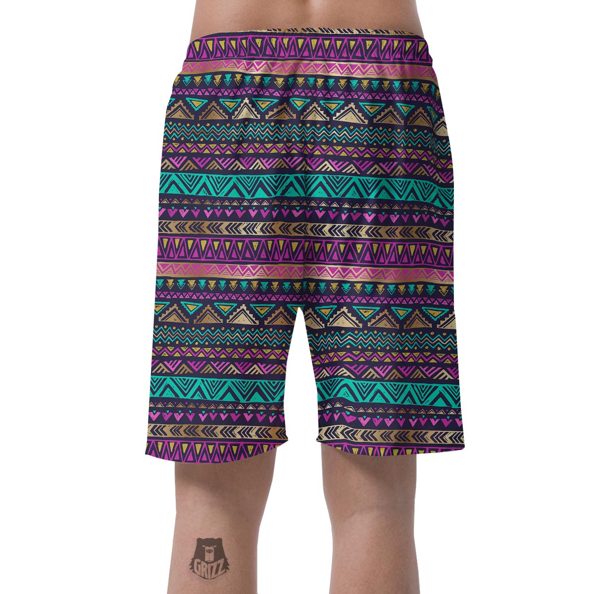 Multicolor Native Aztec Doodle Men's Shorts-grizzshop