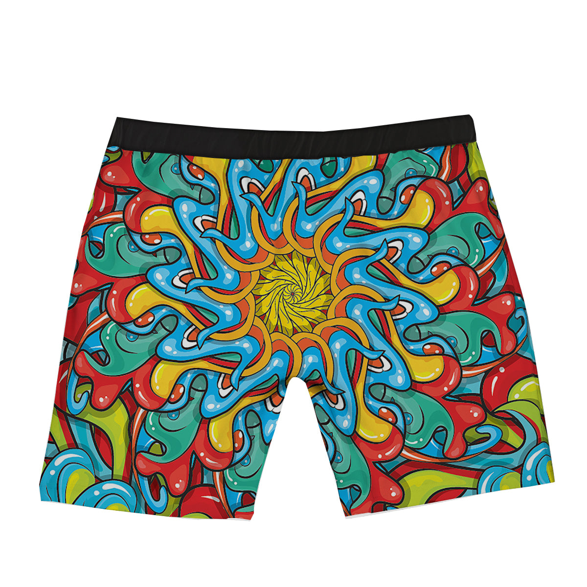 Multicolor Psychedelic Hippie Print Boxer Briefs-grizzshop