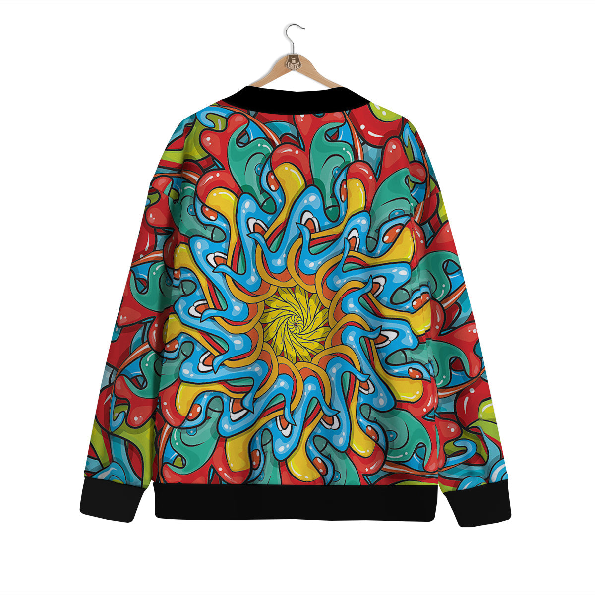 Multicolor Psychedelic Hippie Print Cardigan-grizzshop
