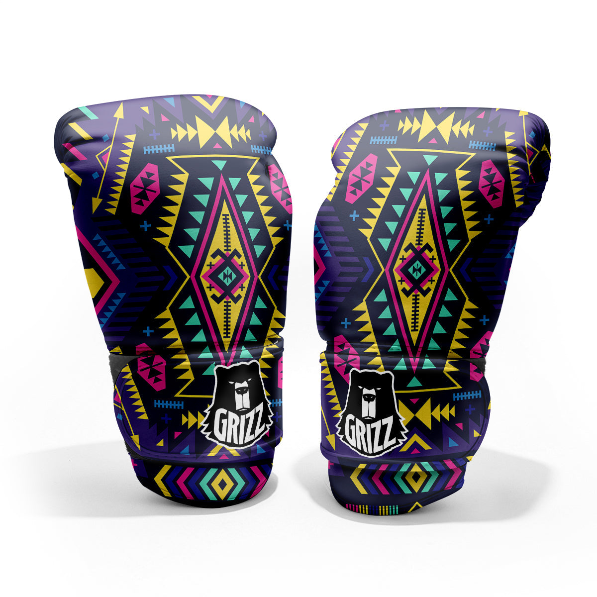 Multicolor Tribal Navajo Geometric Print Pro Boxing Glove