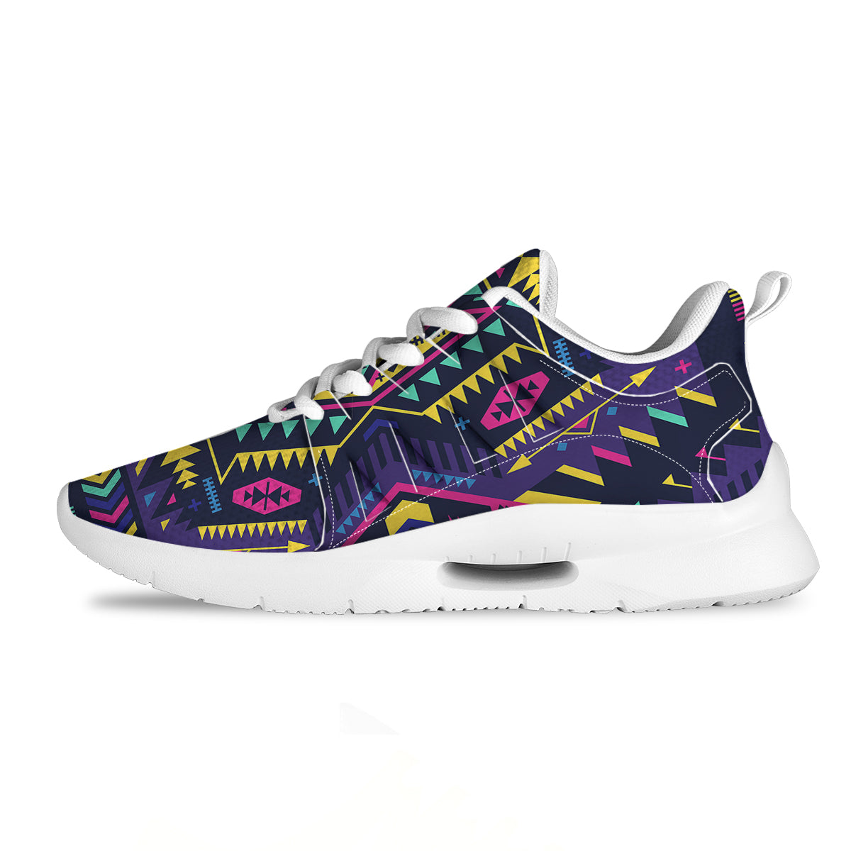 Multicolor Tribal Navajo Geometric Print Tennis Shoes-grizzshop