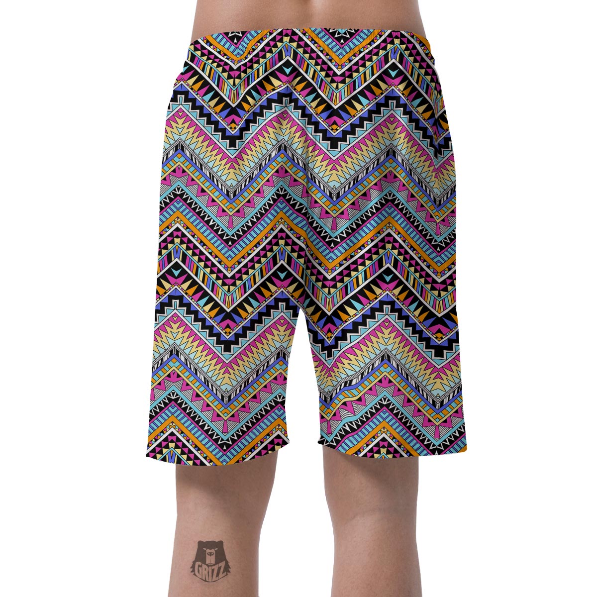 Multicolor Zigzag Indian Aztec Men's Shorts-grizzshop