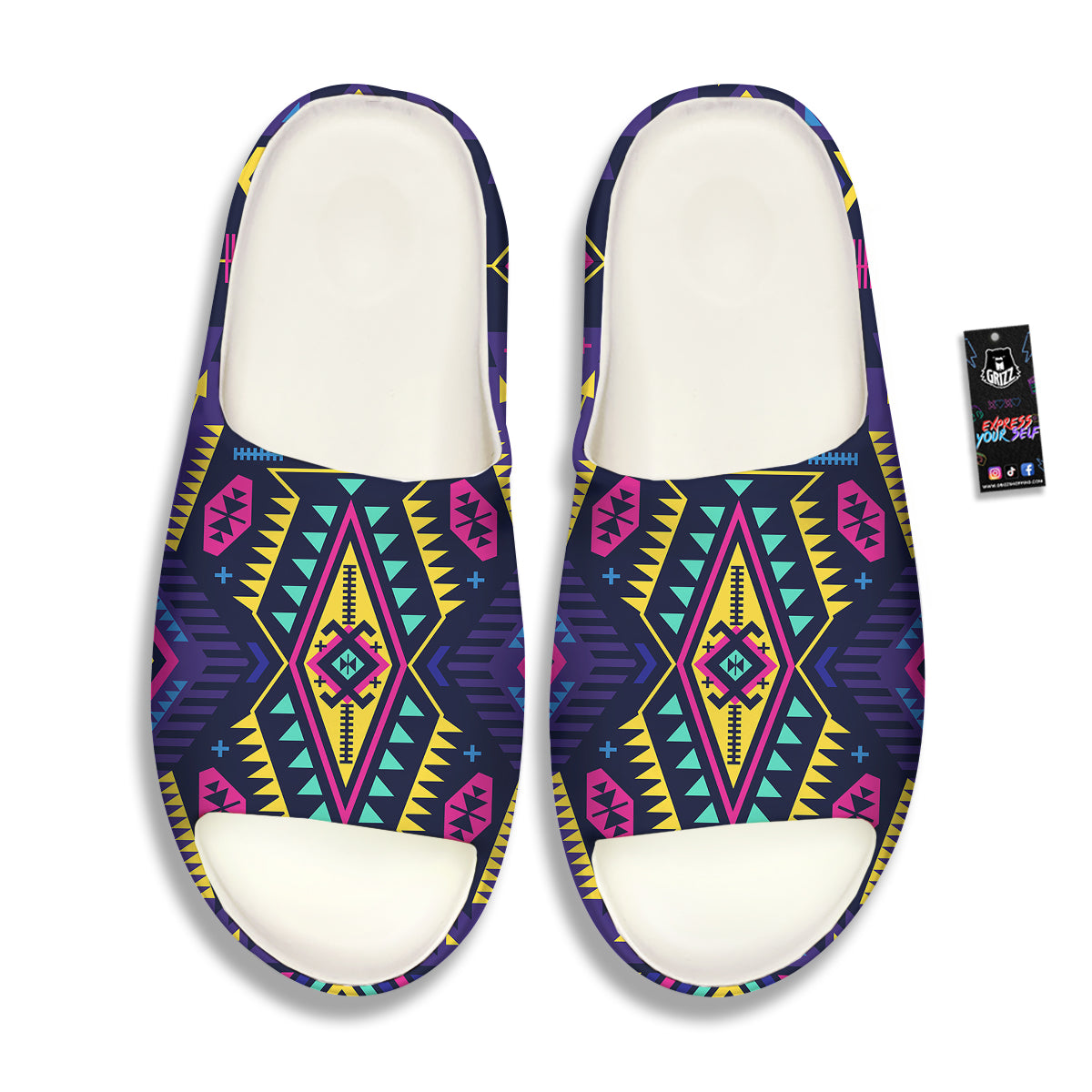 Multicolor Tribal Navajo Geometric Print Sandals-grizzshop
