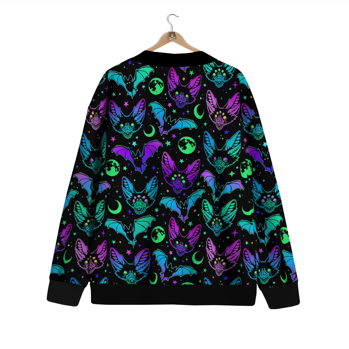 Multicolored Bats Print Pattern Cardigan-grizzshop
