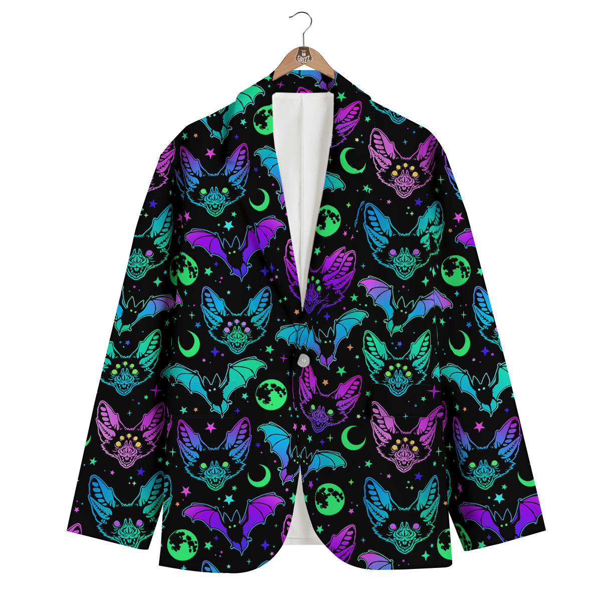 Multicolored Bats Print Pattern Men's Blazer-grizzshop