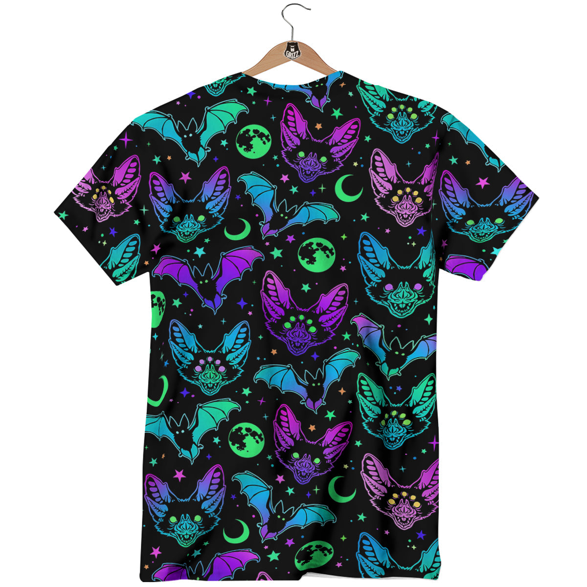 Multicolored Bats Print Pattern T-Shirt-grizzshop