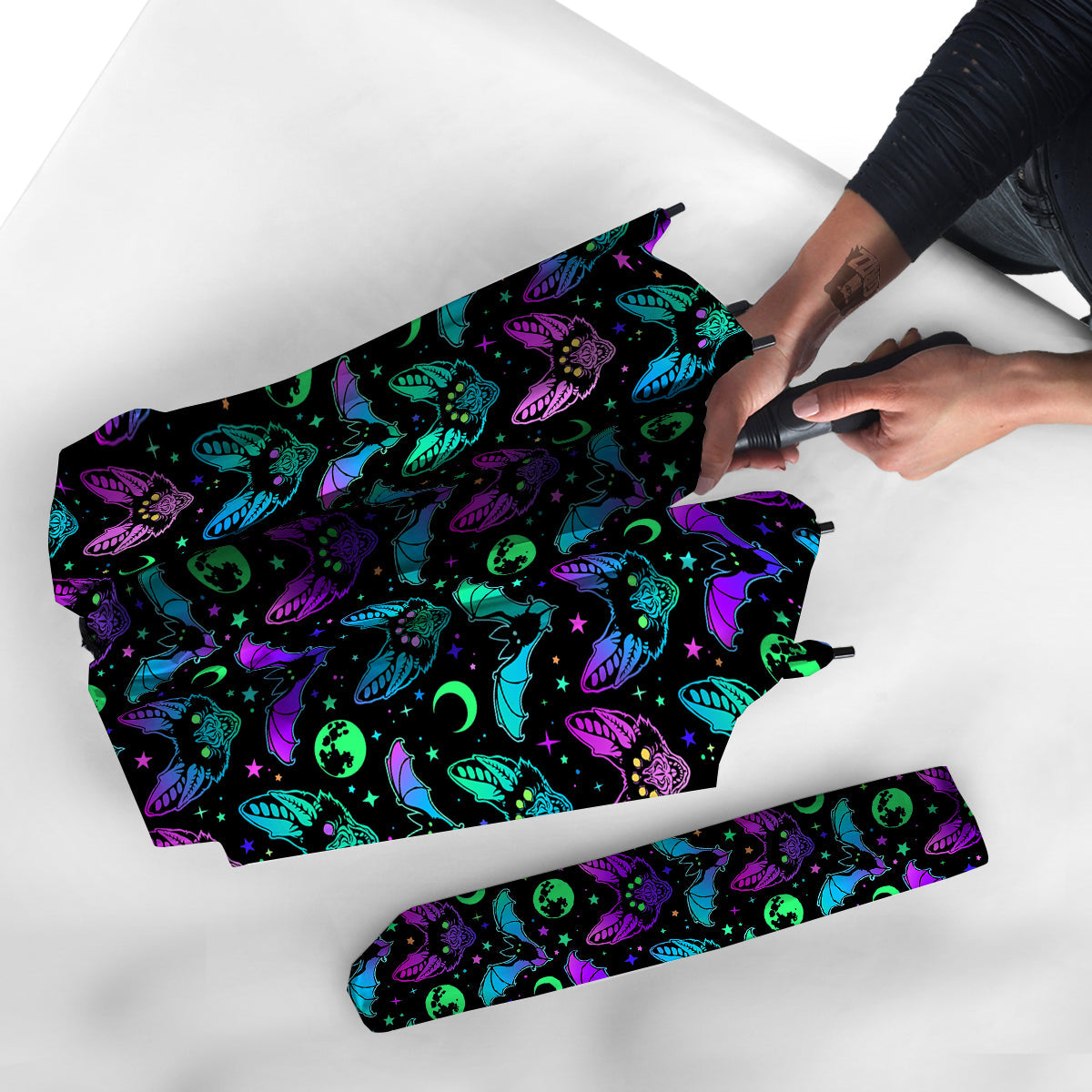 Multicolored Bats Print Pattern Umbrella-grizzshop