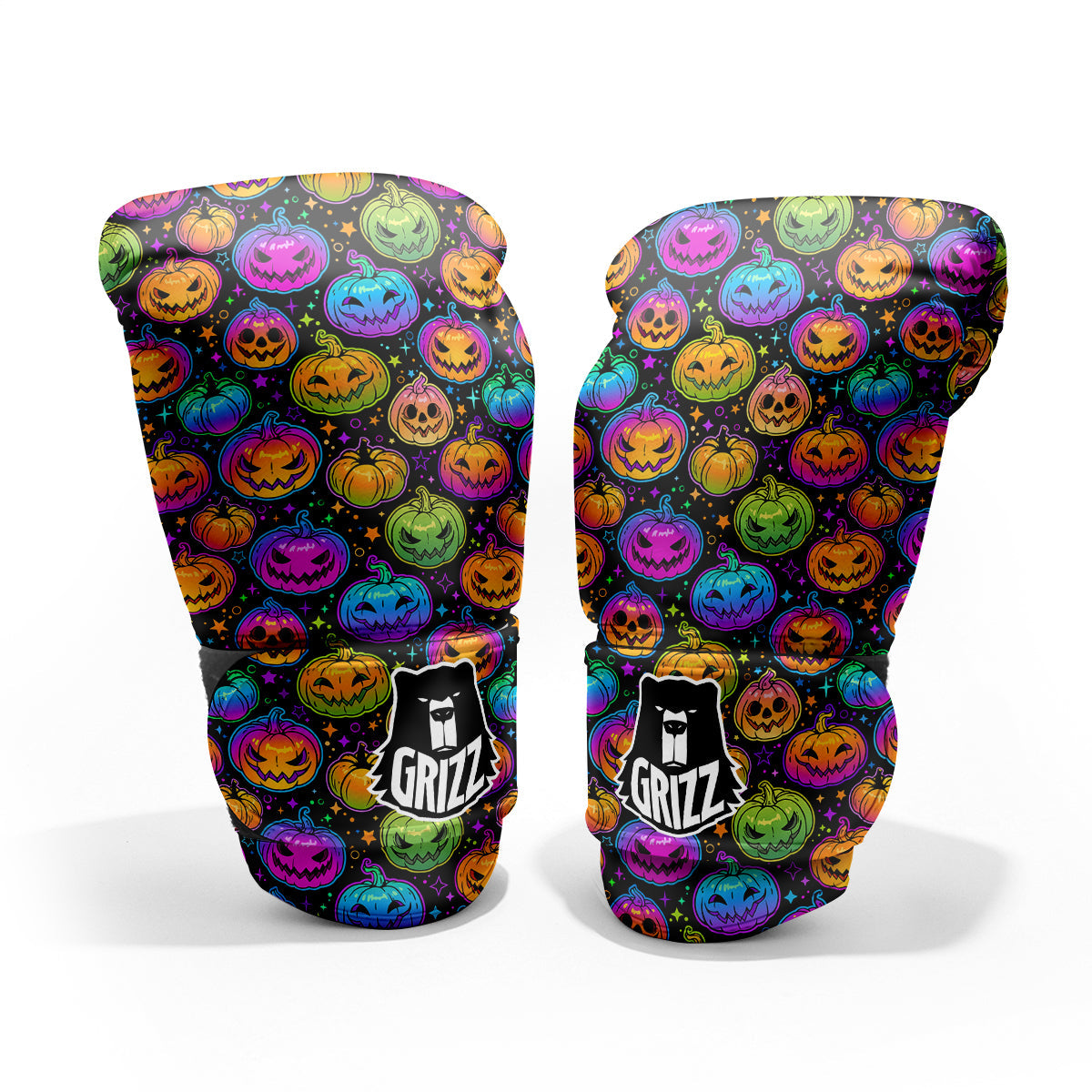 Multicolored Pumpkins Halloween Print Pattern Pro Boxing Glove