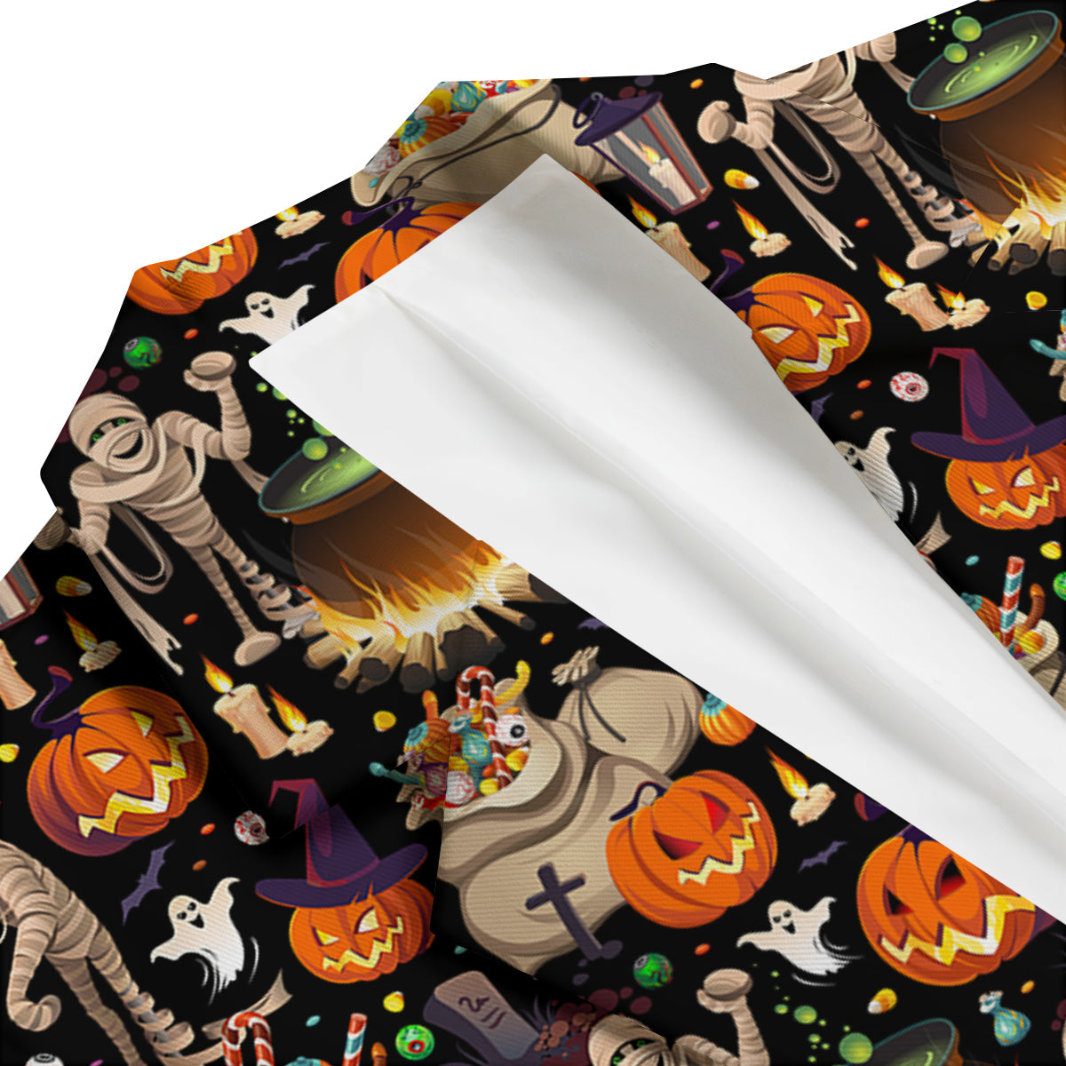 Mummy And Pumpkins Halloween Print Pattern Men's Blazer-grizzshop