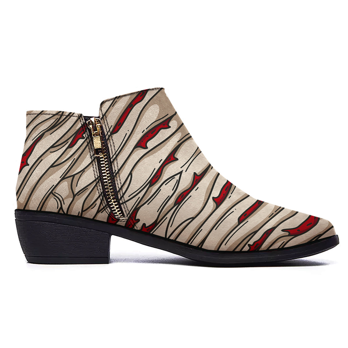 Mummy Bandage Print Pattern Ankle Boots-grizzshop