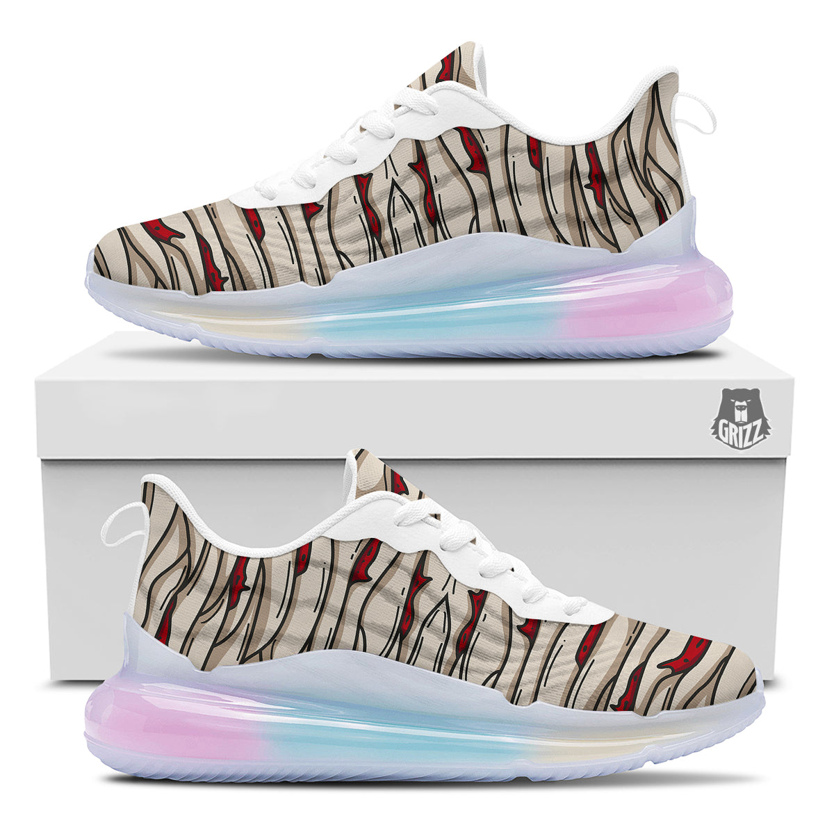 Mummy Bandage Print Pattern Running Sneakers-grizzshop