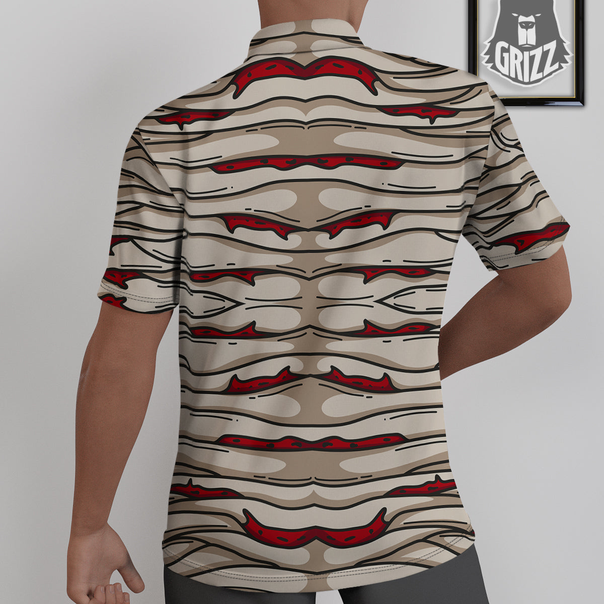 Mummy Bandage Print Pattern Untucked Shirts-grizzshop