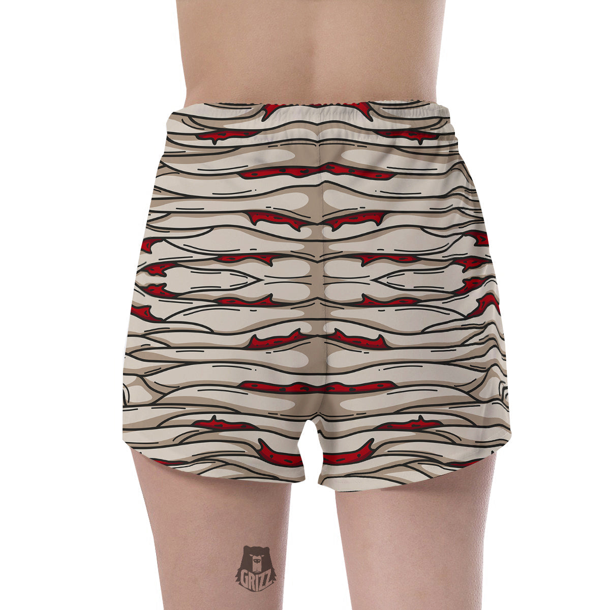 Mummy Bandage Print Pattern Women's Shorts-grizzshop