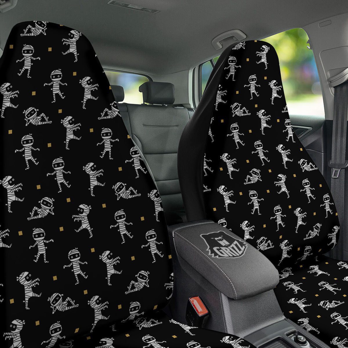 Mummy Cartoon Print Pattern Car Seat Covers-grizzshop