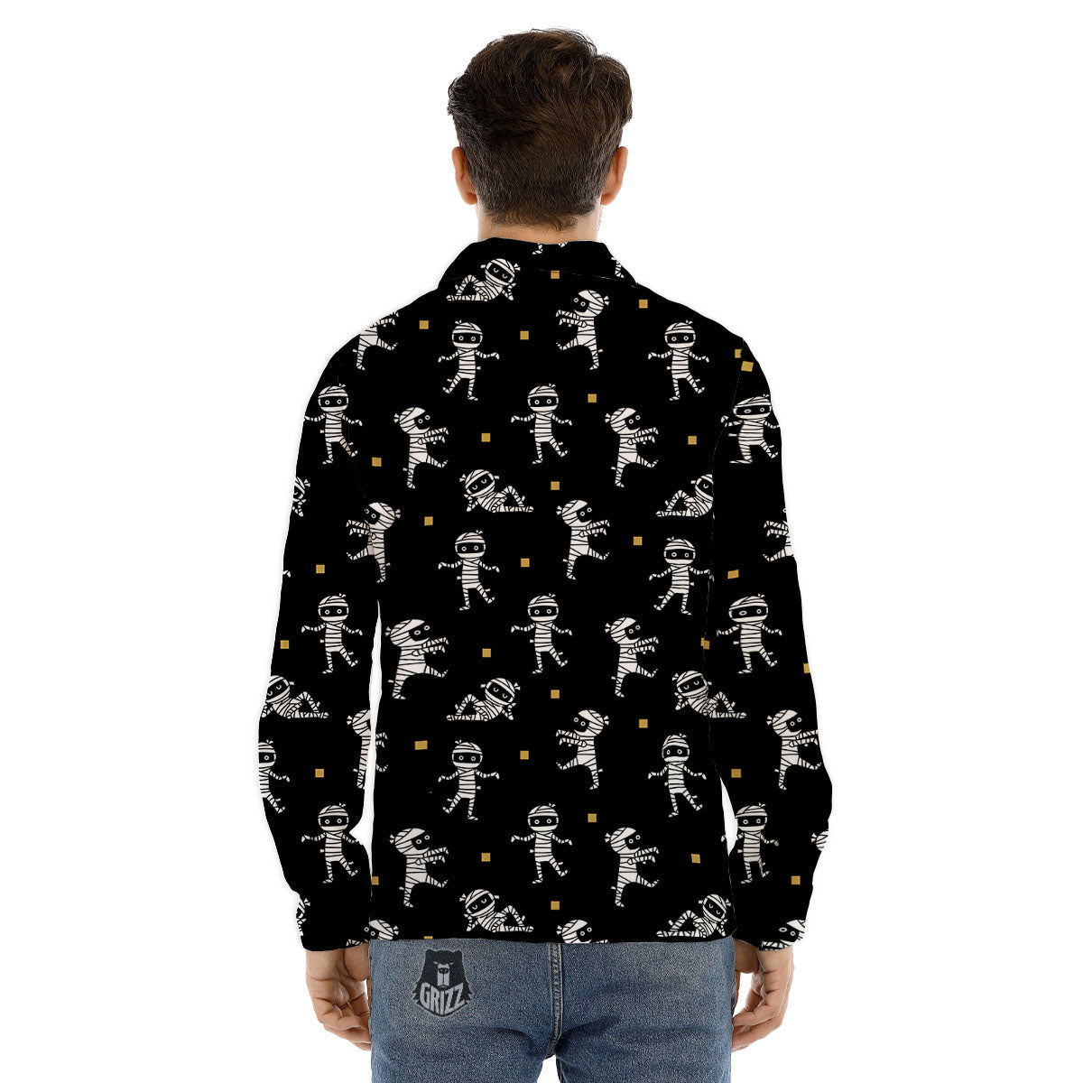 Mummy Cartoon Print Pattern Men's Dress Shirts-grizzshop