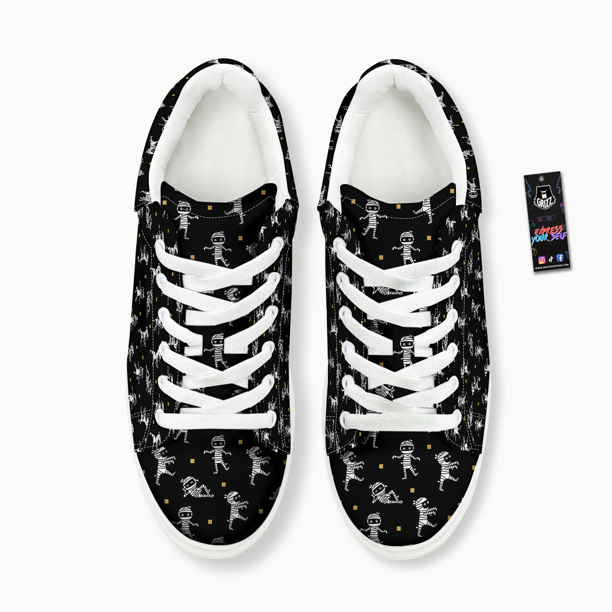 Mummy Cartoon Print Pattern Platform Shoes-grizzshop