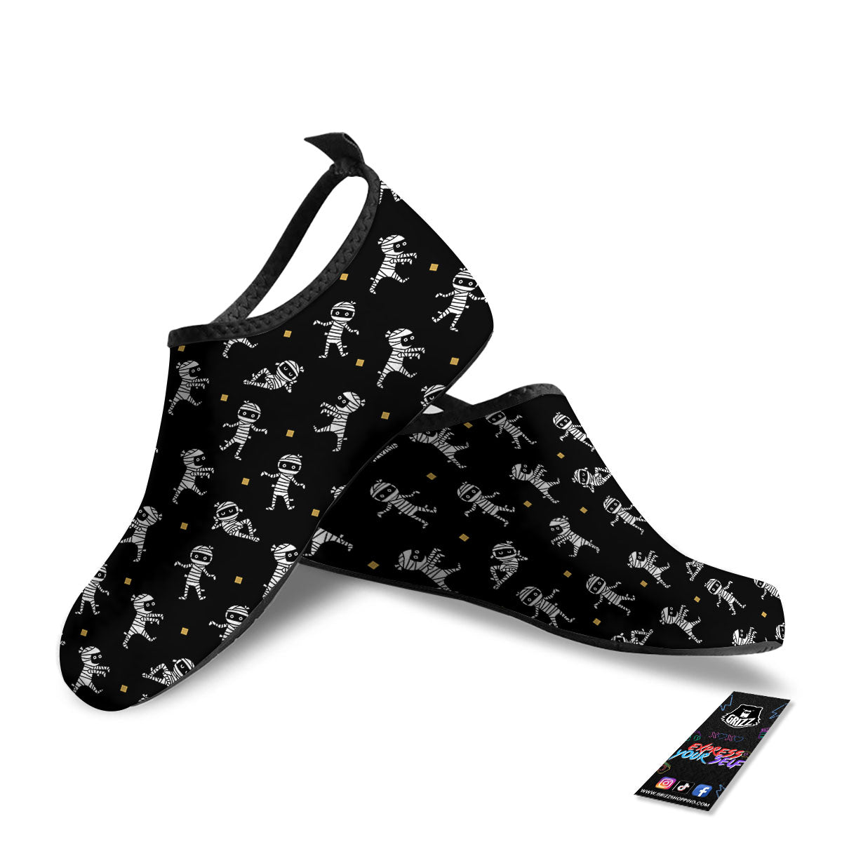 Mummy Cartoon Print Pattern Water Shoes-grizzshop