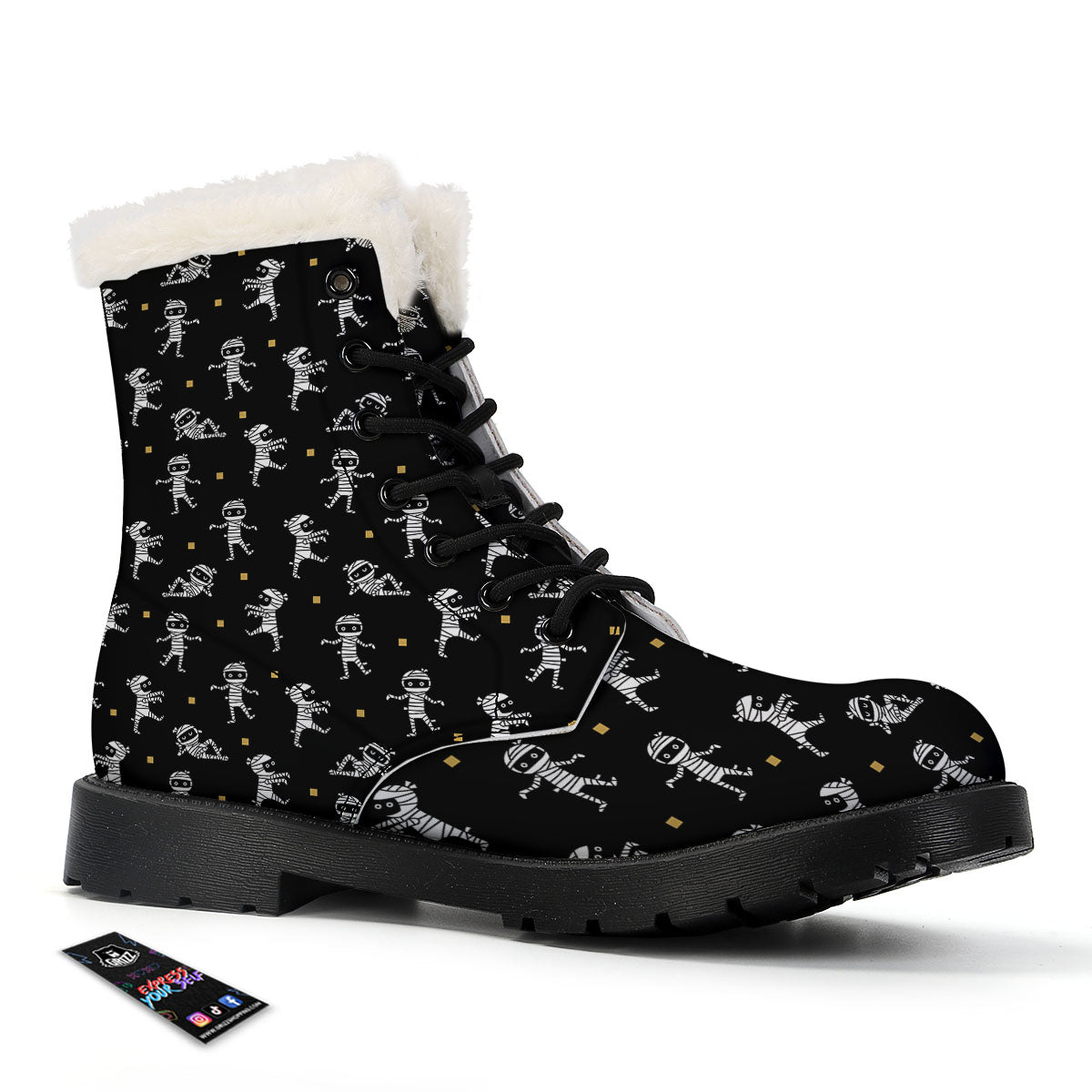 Mummy Cartoon Print Pattern Winter Boots-grizzshop