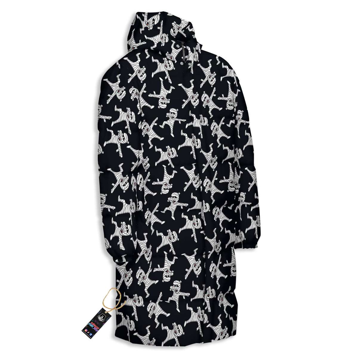 Mummy Cute Print Pattern Long Down Jacket-grizzshop