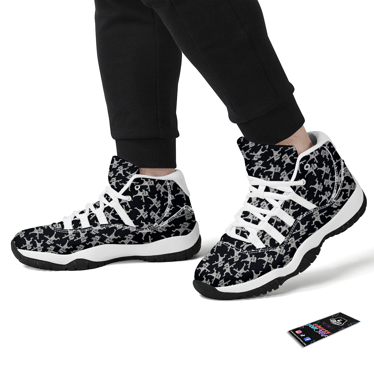 Mummy Cute Print Pattern White Bball Shoes-grizzshop