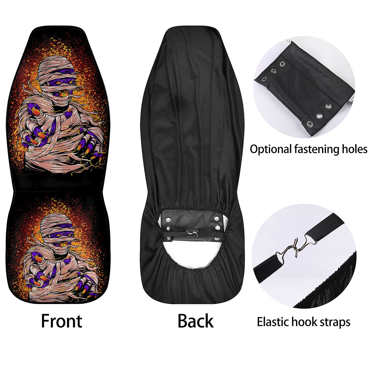 Mummy Halloween Print Car Seat Covers-grizzshop