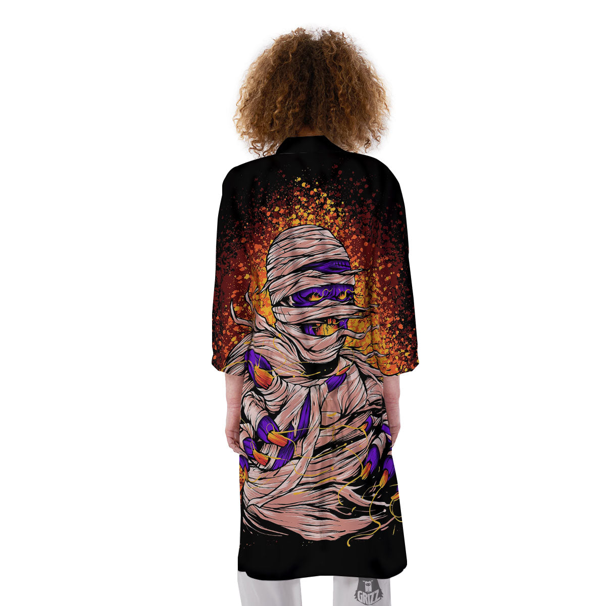 Mummy Halloween Print Kimono-grizzshop