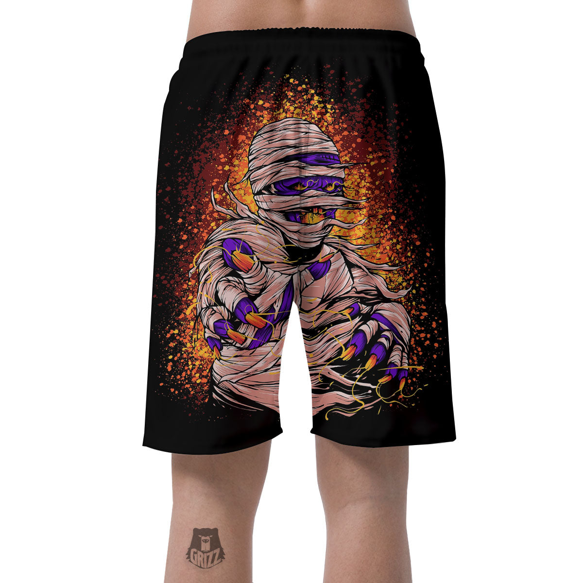 Mummy Halloween Print Men's Shorts-grizzshop