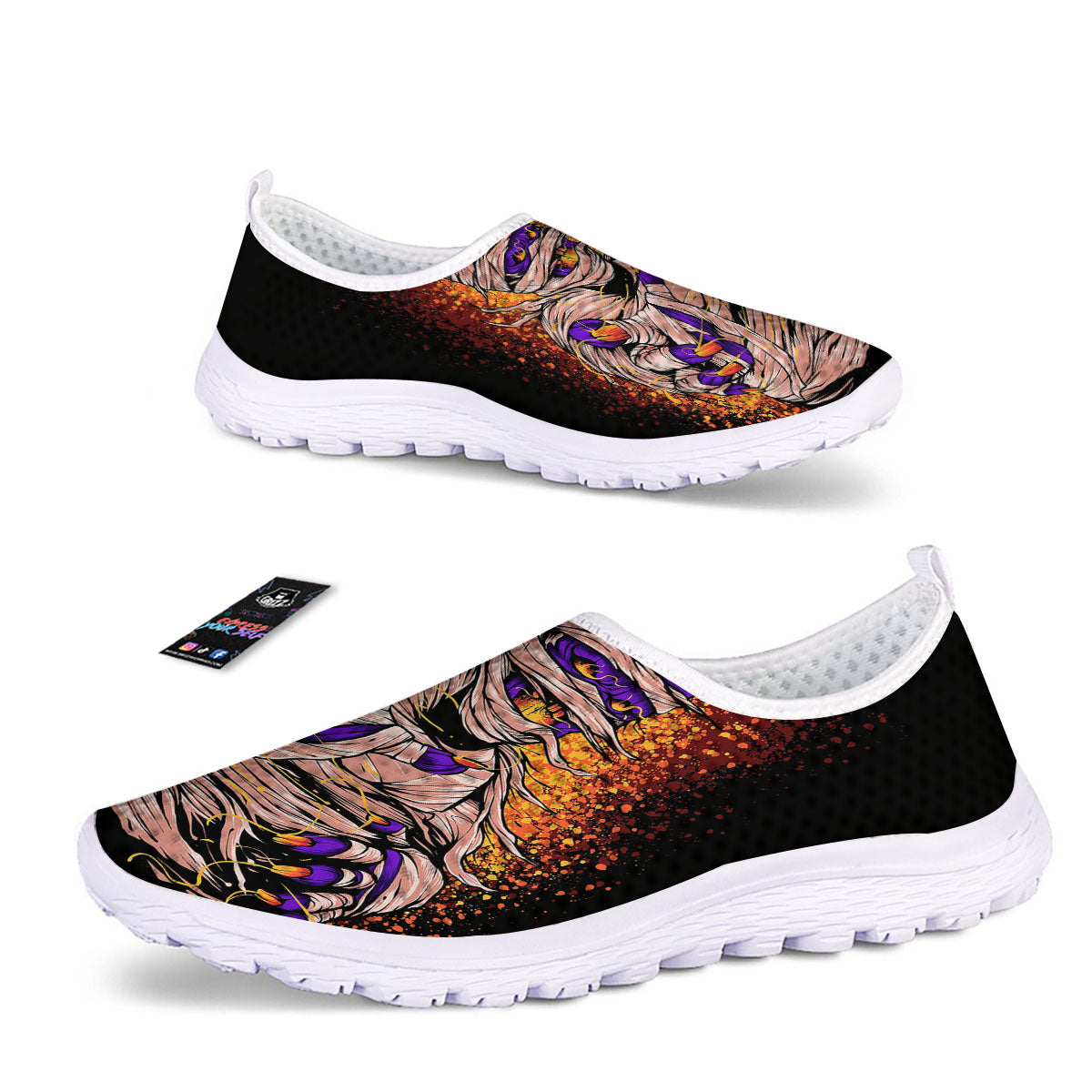 Mummy Halloween Print Nurse Shoes-grizzshop