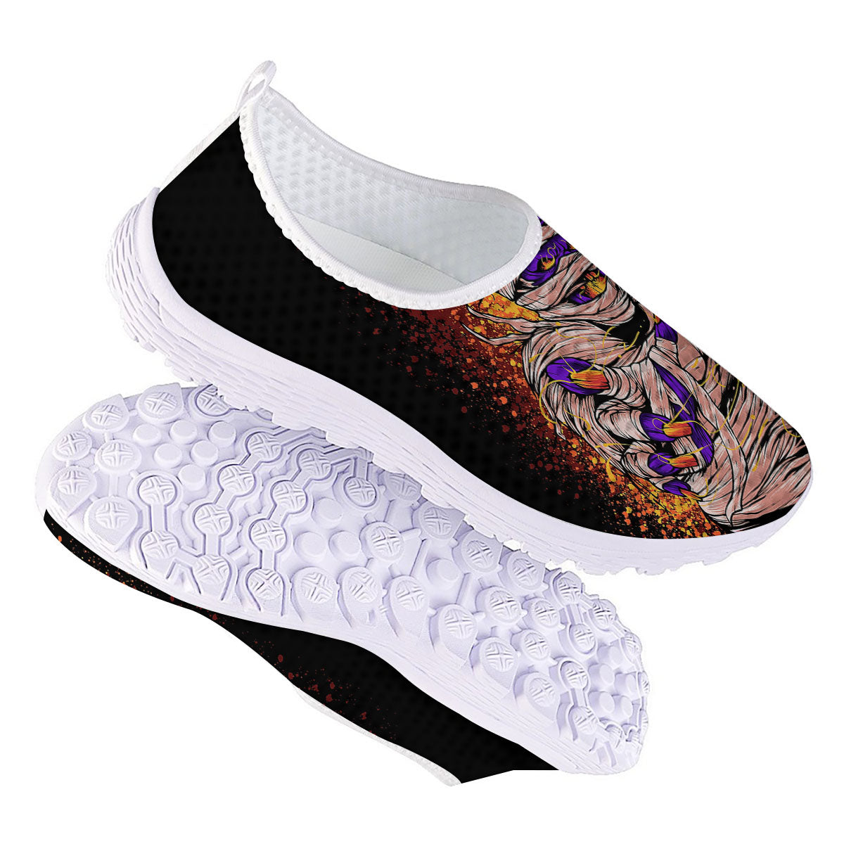 Mummy Halloween Print Nurse Shoes-grizzshop