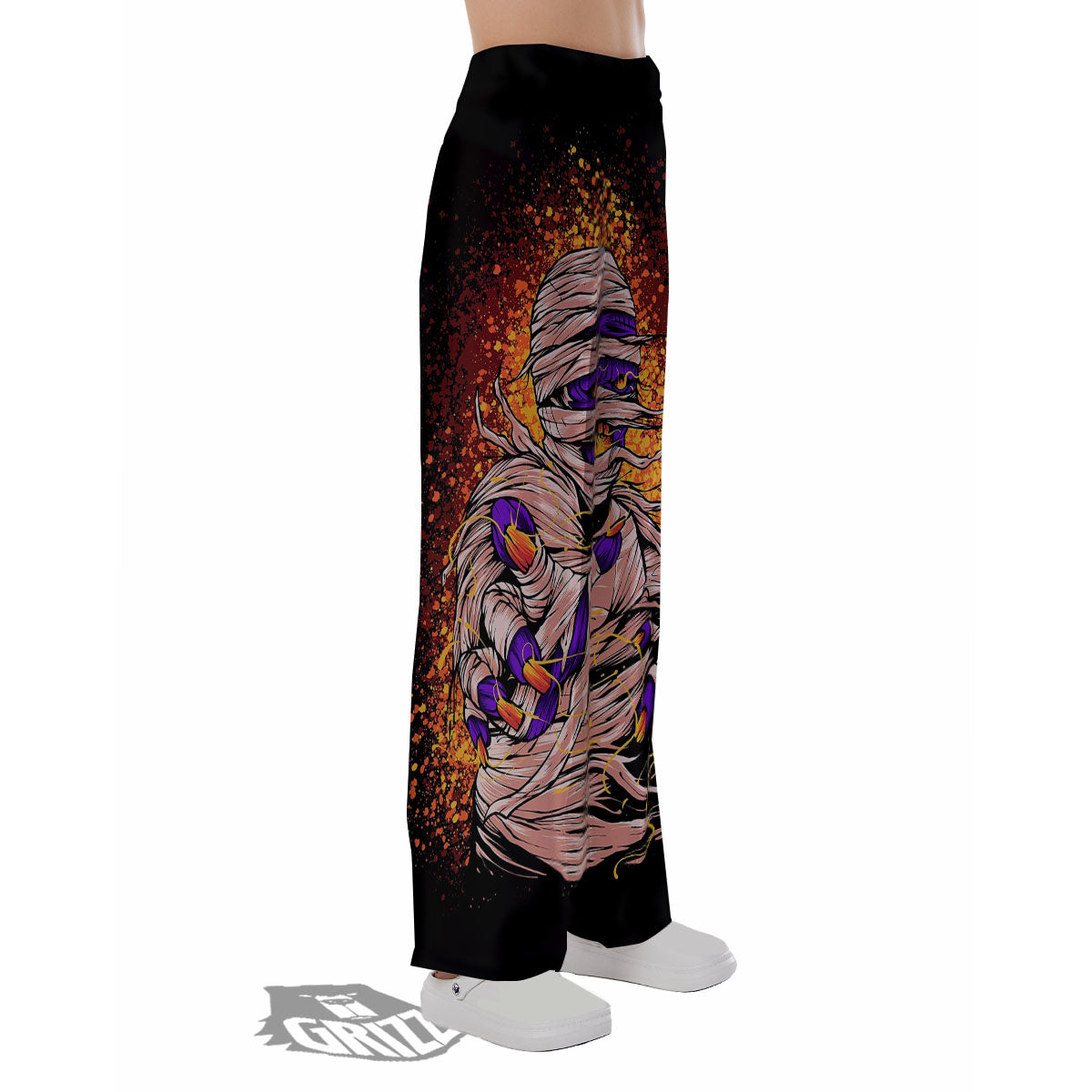 Mummy Halloween Print Pajama Pants-grizzshop