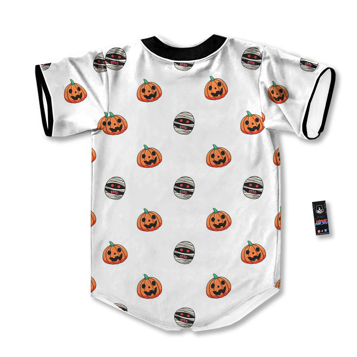 Mummy Halloween Print Pattern Baseball Jersey-grizzshop