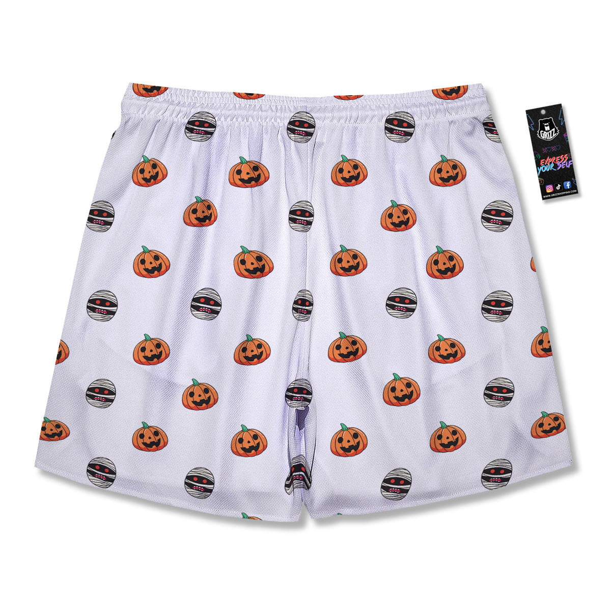 Mummy Halloween Print Pattern Men's Running Shorts-grizzshop
