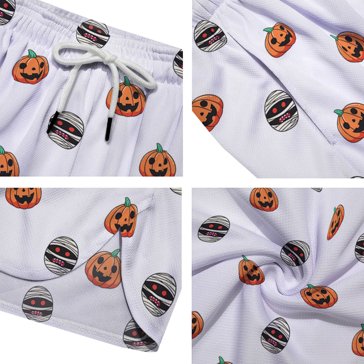 Mummy Halloween Print Pattern Men's Running Shorts-grizzshop