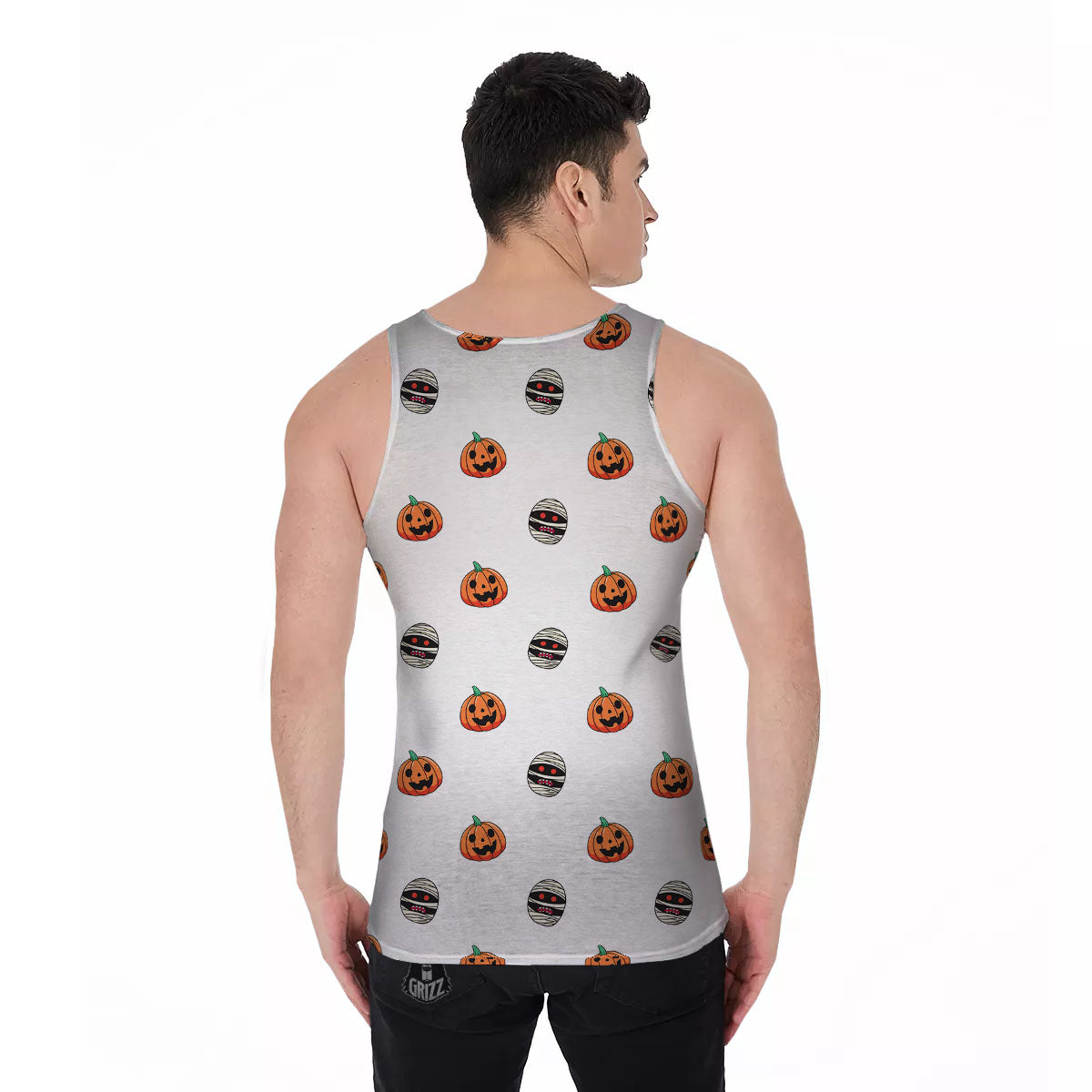 Mummy Halloween Print Pattern Men's Tank Top-grizzshop